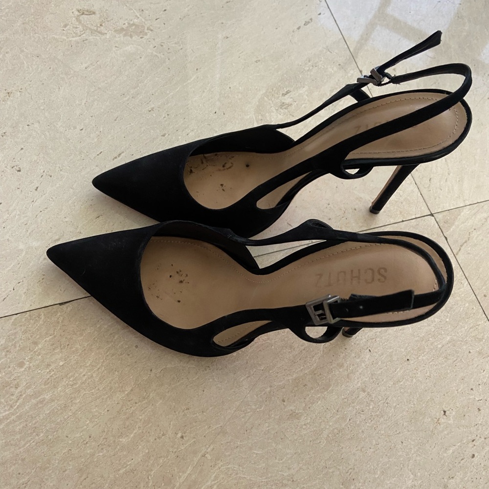 SCHUTZ Black Elegant Slingback Heels